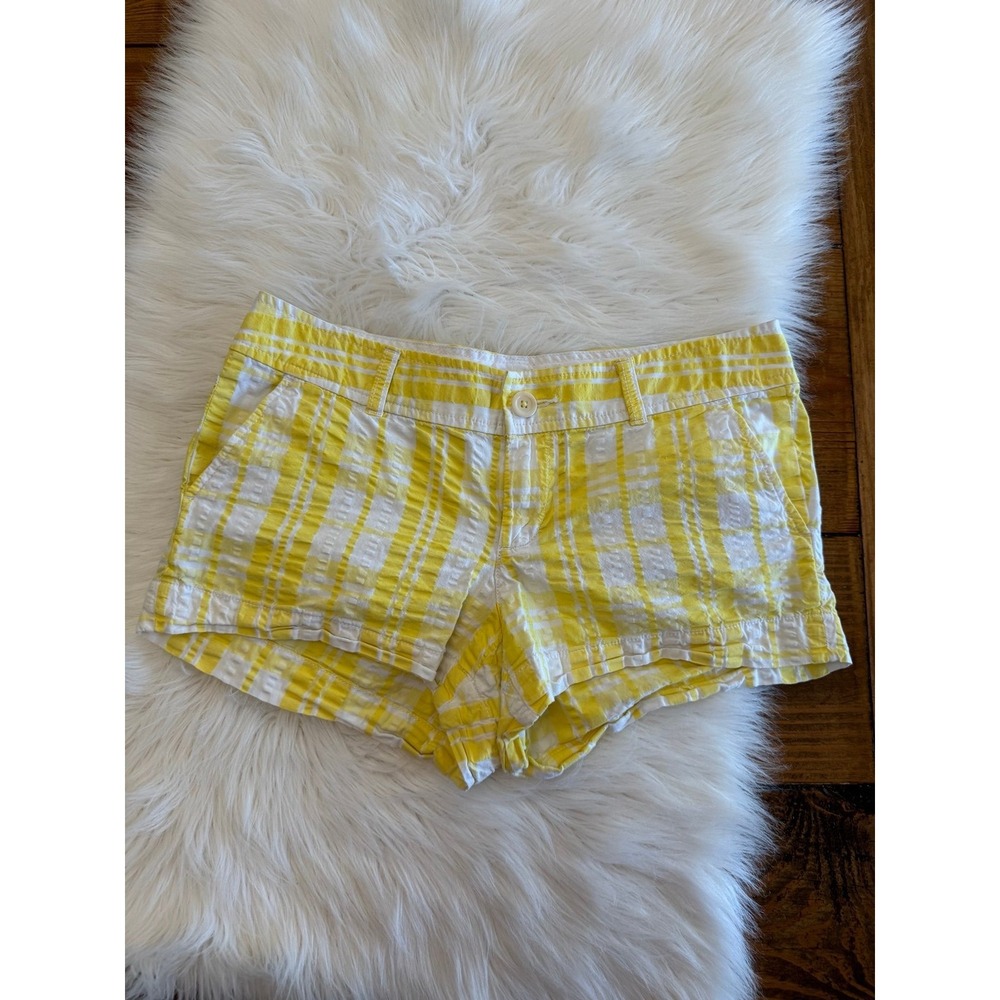 Lilly Pulitzer size 6 yellow and white‎ plaid shorts
